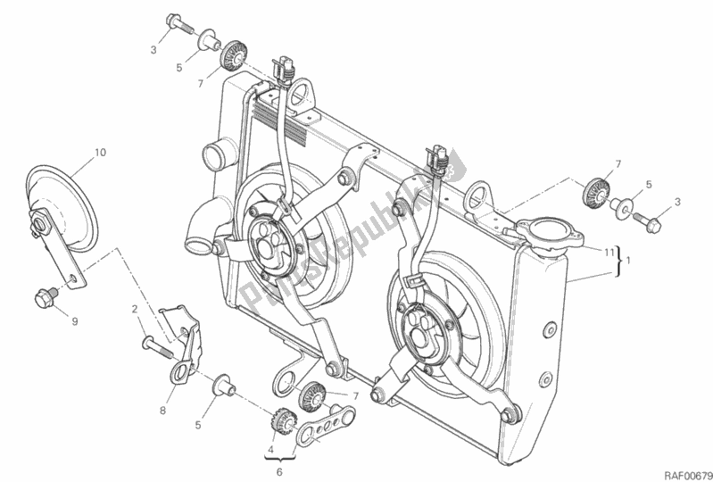 Toutes les pièces pour le Refroidisseur D'eau du Ducati Multistrada 950 S SW Brasil 2020